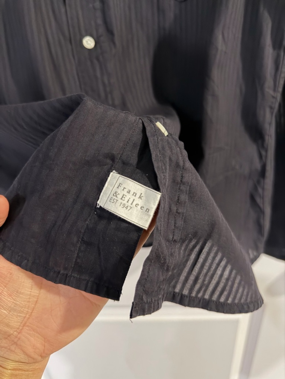 Frank & Eileen Black and Charcoal Striped Button-Down Shirt - Picture 3 of 7
